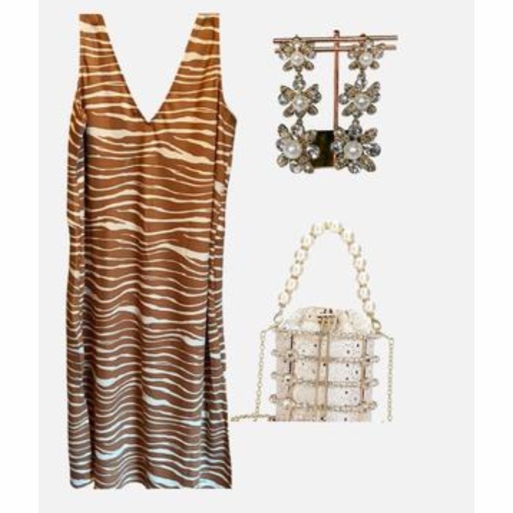 BOGO A new day Brown and White Zebra Print Dress size XL